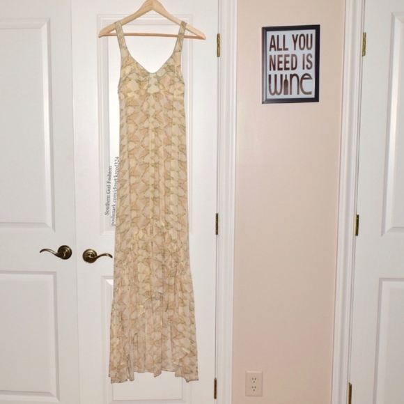 Free People Dresses & Skirts - FREE PEOPLE Party Dress Intricate Long Draped Gown